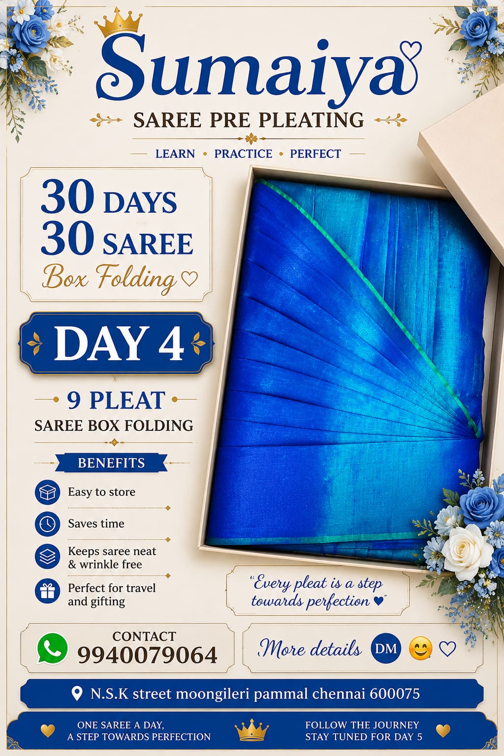 Sumaiya Saree Pre Pleating and Class Thumb 5