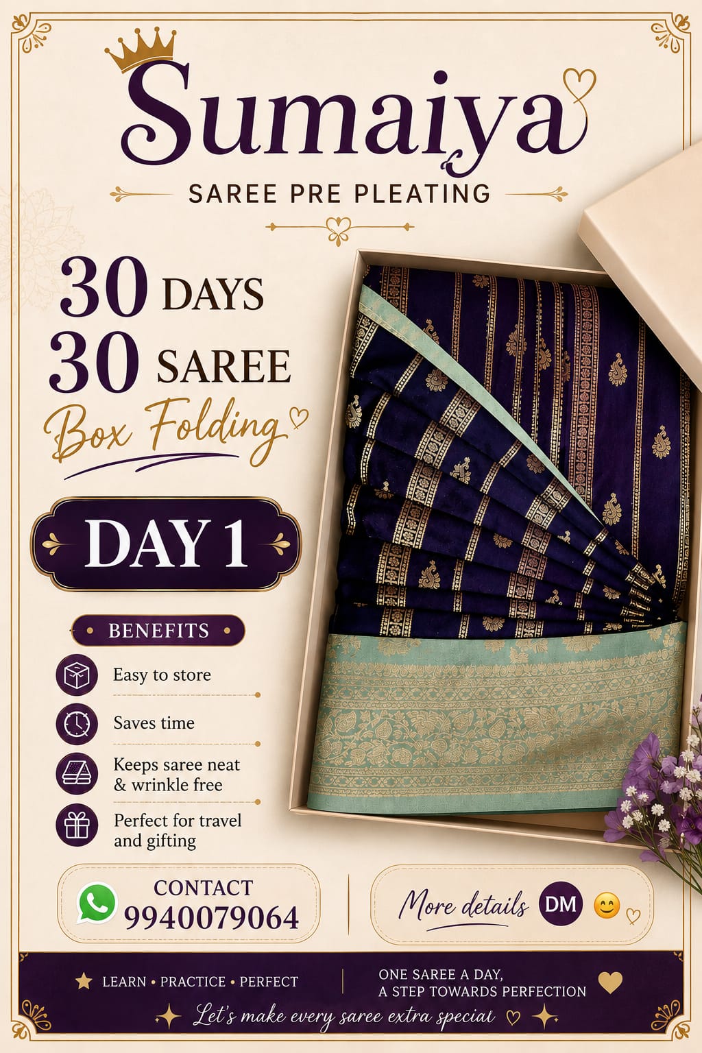 Sumaiya Saree Pre Pleating and Class Thumb 2