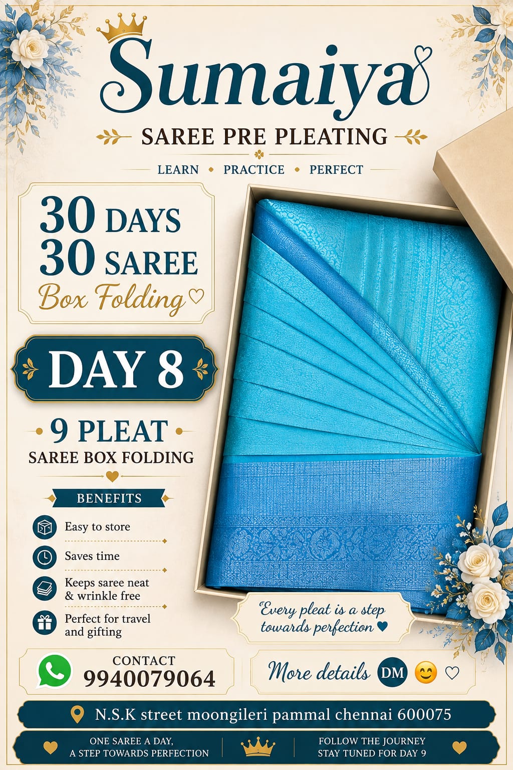 Sumaiya Saree Pre Pleating and Class Thumb 8