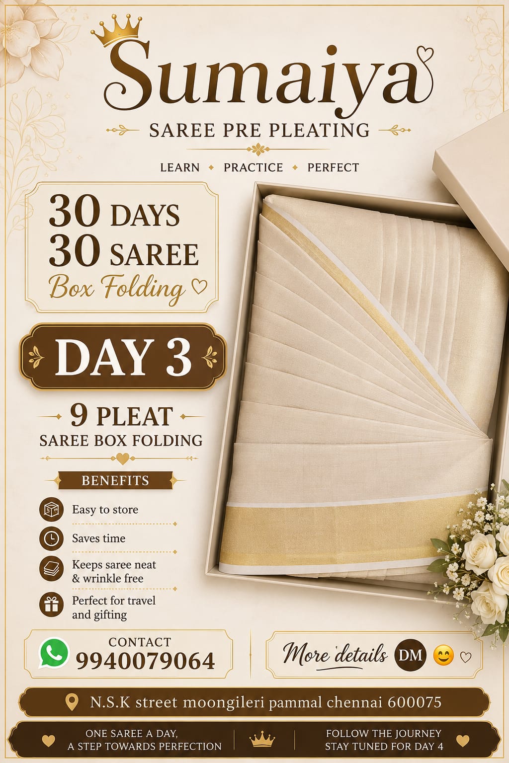 Sumaiya Saree Pre Pleating and Class Thumb 4
