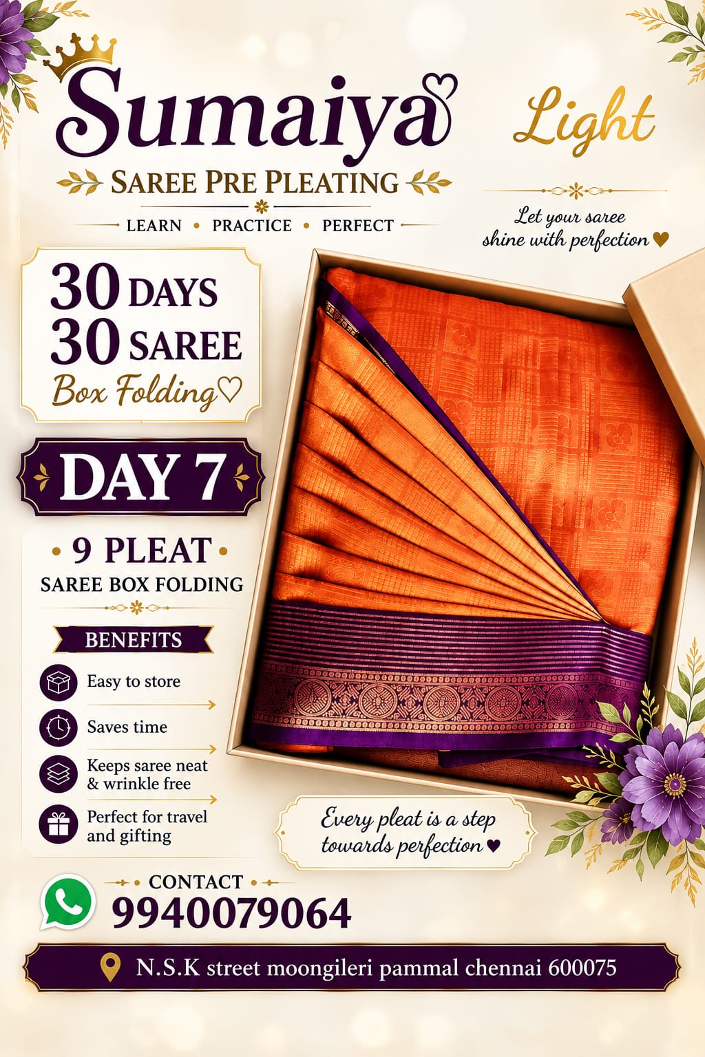 Sumaiya Saree Pre Pleating and Class Thumb 7