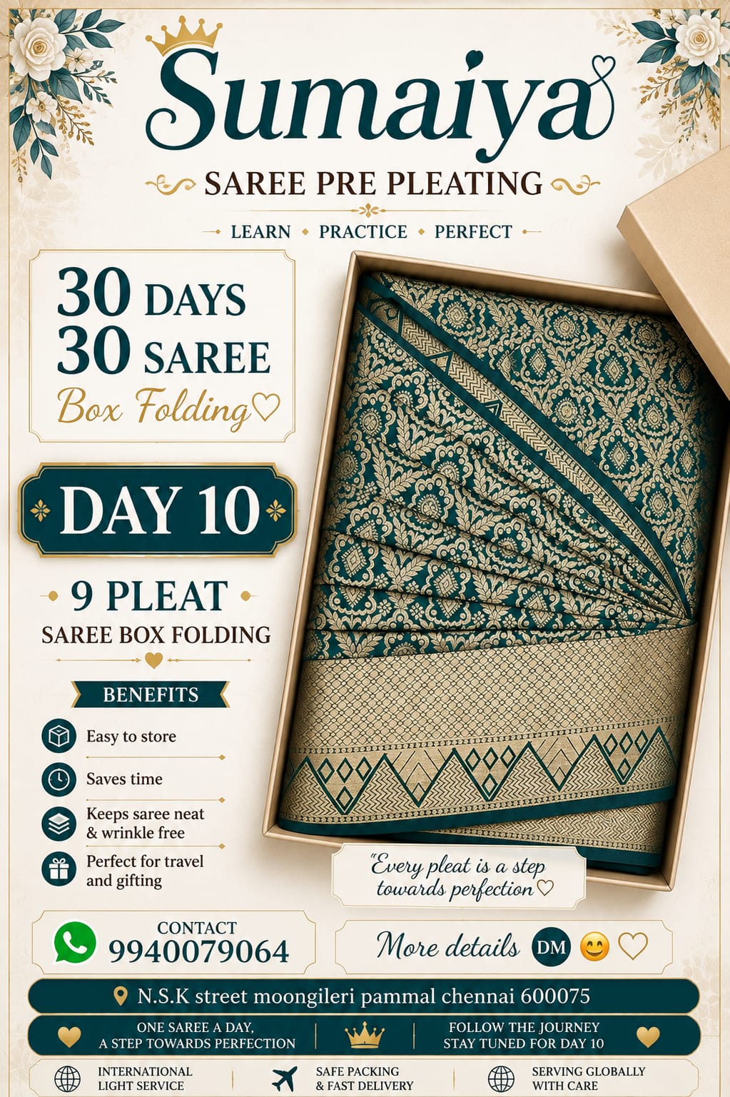 Sumaiya Saree Pre Pleating and Class Thumb 10