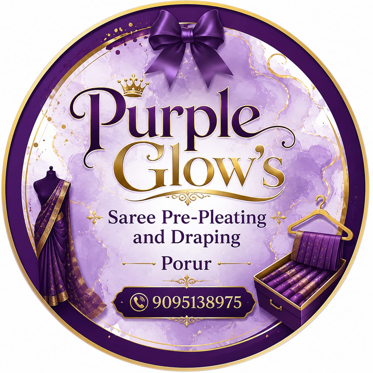 Purple Glow's Saree Pre-Pleating and Draping
